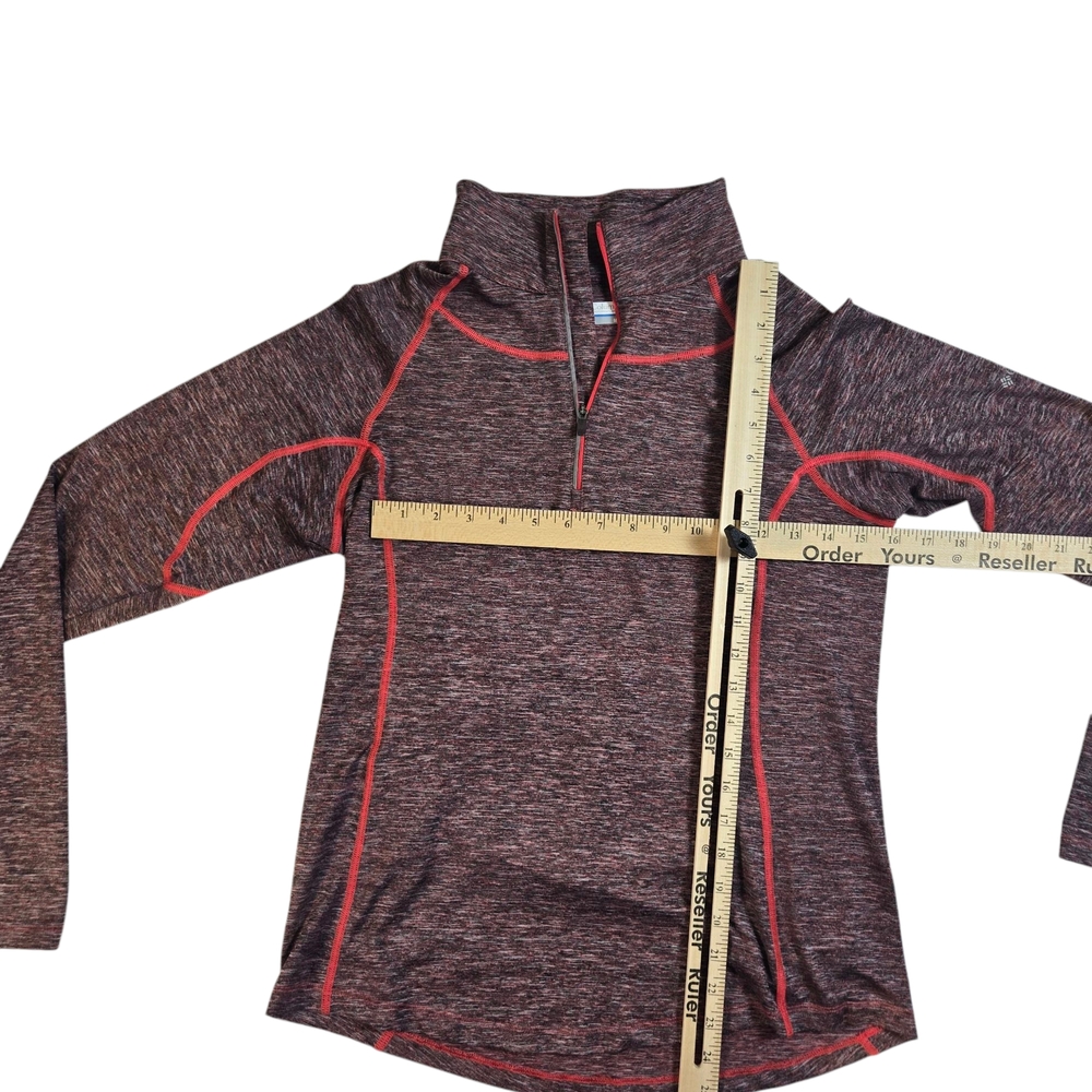 Women's Columbia Heathered Red Quarter-Zip Top Sz Medium - Picture 3 of 7